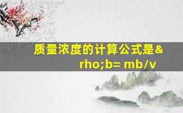 质量浓度的计算公式是ρb= mb/v